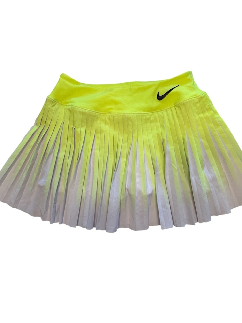 Nike Women's Neon Yellow and White Pleated Tennis Skort size  XS
